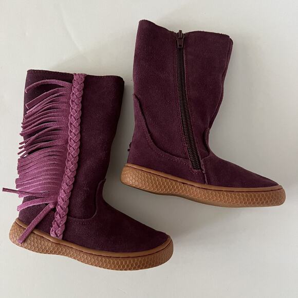 Livie & Luca Purple Suede Fringe Boots - Picture 4 of 14
